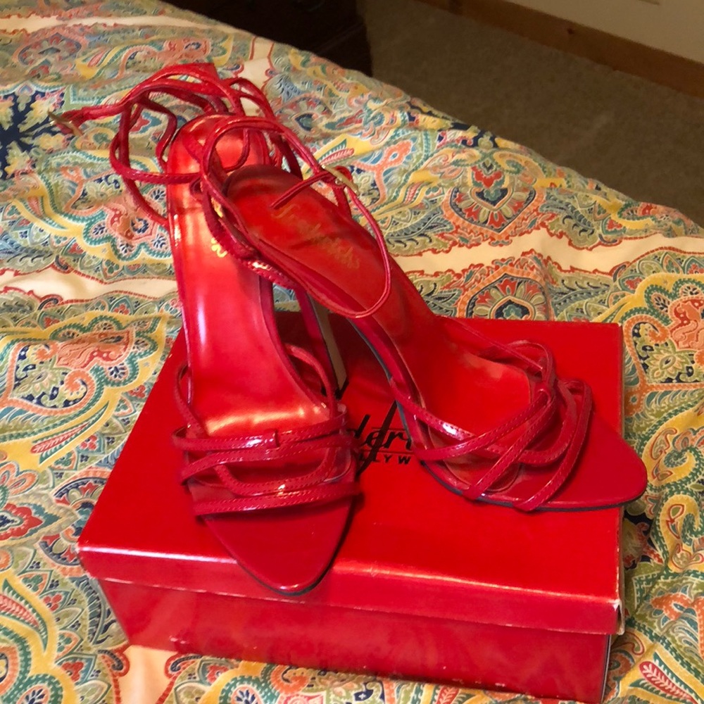 Frederick’s of Hollywood Red Strappy Caged heels
